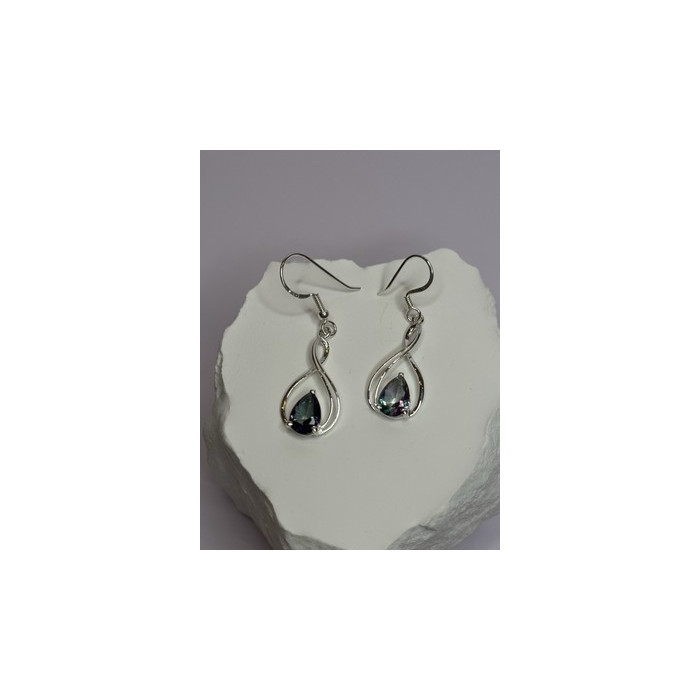 925 Sterling Silver Alexandrite Earrings Length 1.8 Inch