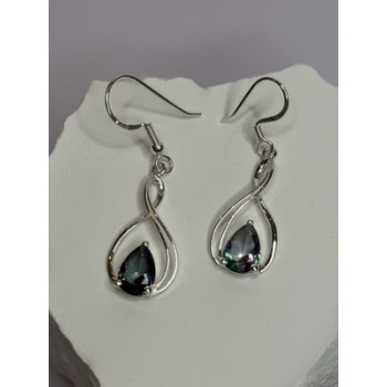 925 Sterling Silver Alexandrite Earrings Length 1.8 Inch