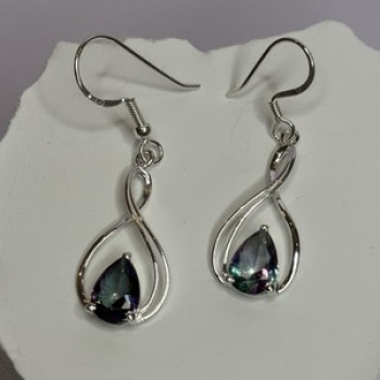 925 Sterling Silver Alexandrite Earrings Length 1.8 Inch