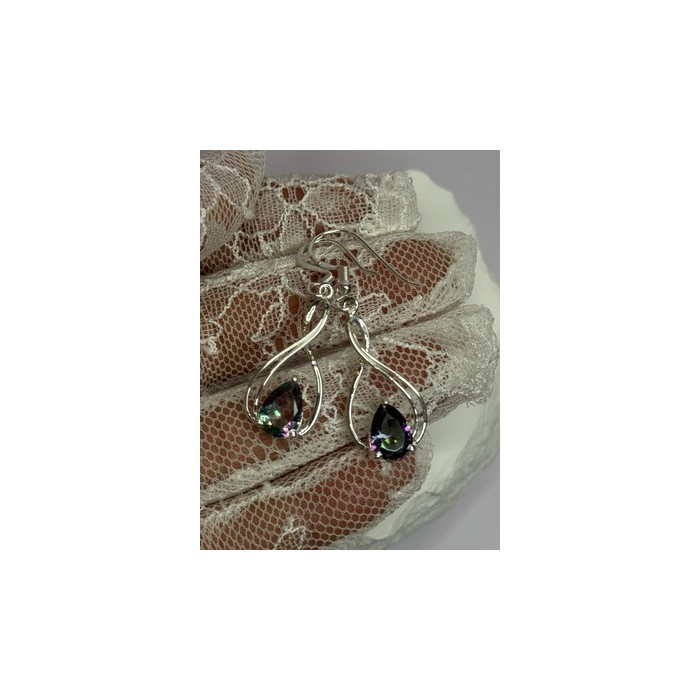 925 Sterling Silver Alexandrite Earrings Length 1.8 Inch