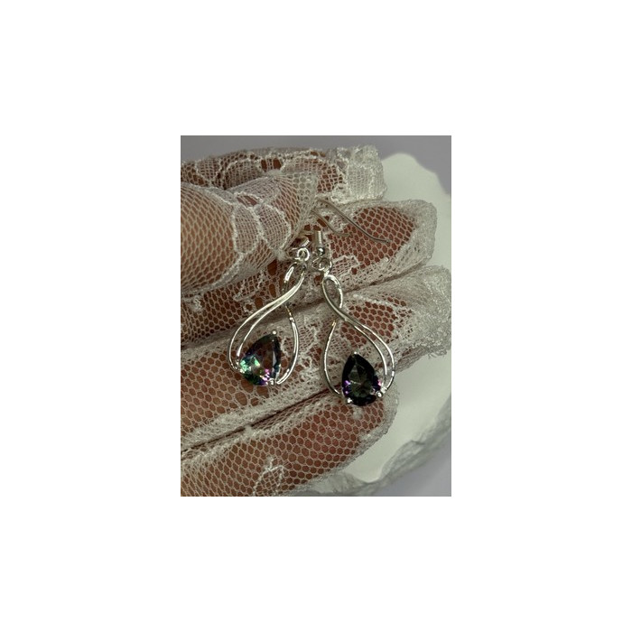 925 Sterling Silver Alexandrite Earrings Length 1.8 Inch