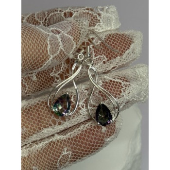 925 Sterling Silver Alexandrite Earrings Length 1.8 Inch