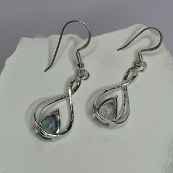925 Sterling Silver Alexandrite Earrings Length 1.8 Inch