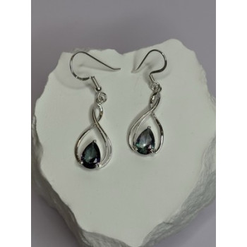 925 Sterling Silver Alexandrite Earrings Length 1.8 Inch