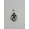 925 Sterling Silver Blue & White Spinel Pendant Length 33 Mm