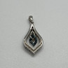 925 Sterling Silver Blue & White Spinel Pendant Length 33 Mm