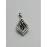 925 Sterling Silver Blue & White Spinel Pendant Length 33 Mm