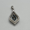 925 Sterling Silver Blue & White Spinel Pendant Length 33 Mm