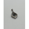 925 Sterling Silver Blue & White Spinel Pendant Length 33 Mm