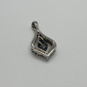 925 Sterling Silver Blue & White Spinel Pendant Length 33 Mm