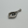 925 Sterling Silver Blue & White Spinel Pendant Length 33 Mm