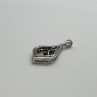 925 Sterling Silver Blue & White Spinel Pendant Length 33 Mm