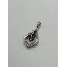 925 Sterling Silver Blue & White Spinel Pendant Length 33 Mm