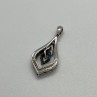 925 Sterling Silver Blue & White Spinel Pendant Length 33 Mm
