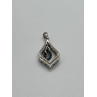 925 Sterling Silver Blue & White Spinel Pendant Length 33 Mm