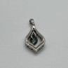 925 Sterling Silver Blue & White Spinel Pendant Length 33 Mm