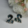 Vintage Taxco 925 Sterling Silver Turquoise Earrings Length 0.92 Inch