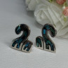 Vintage Taxco 925 Sterling Silver Turquoise Earrings Length 0.92 Inch