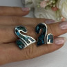 Vintage Taxco 925 Sterling Silver Turquoise Earrings Length 0.92 Inch