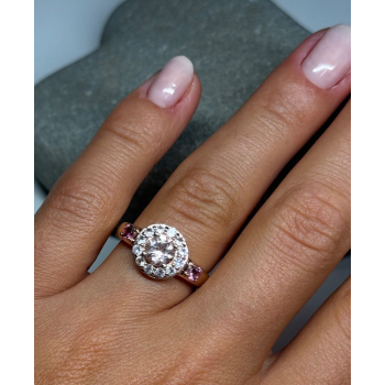 925 Sterling Silver Gold Plated Spinel Ring Size 7