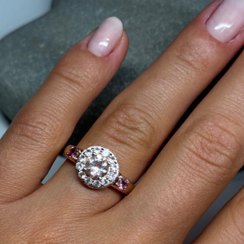 925 Sterling Silver Gold Plated Spinel Ring Size 7