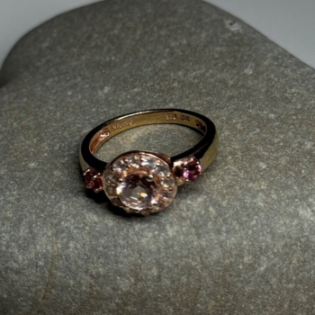 925 Sterling Silver Gold Plated Spinel Ring Size 7