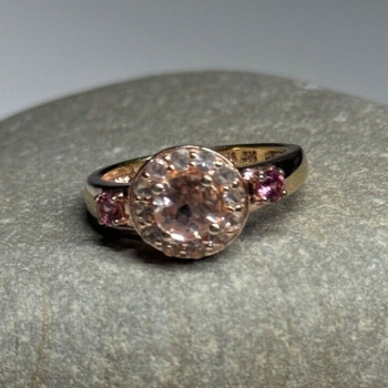 925 Sterling Silver Gold Plated Spinel Ring Size 7