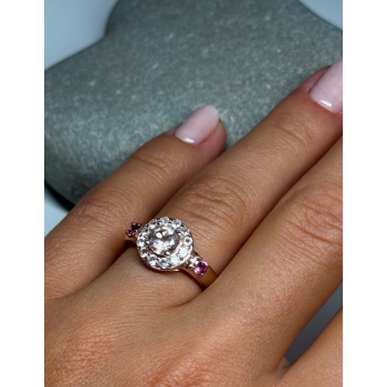 925 Sterling Silver Gold Plated Spinel Ring Size 7