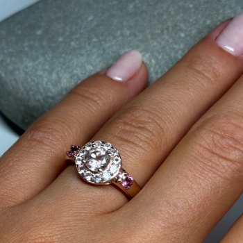 925 Sterling Silver Gold Plated Spinel Ring Size 7