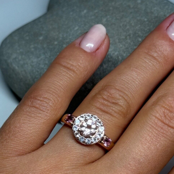 925 Sterling Silver Gold Plated Spinel Ring Size 7