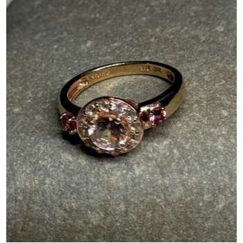 925 Sterling Silver Gold Plated Spinel Ring Size 7