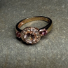 925 Sterling Silver Gold Plated Spinel Ring Size 7