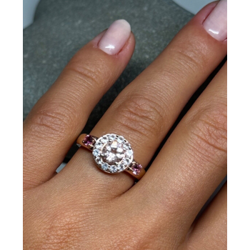 925 Sterling Silver Gold Plated Spinel Ring Size 7