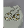 925 Sterling Silver Citrine Earrings Length 1.8 Inch
