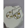 925 Sterling Silver Citrine Earrings Length 1.8 Inch