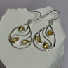 925 Sterling Silver Citrine Earrings Length 1.8 Inch