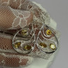 925 Sterling Silver Citrine Earrings Length 1.8 Inch