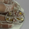 925 Sterling Silver Citrine Earrings Length 1.8 Inch