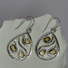 925 Sterling Silver Citrine Earrings Length 1.8 Inch