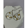925 Sterling Silver Citrine Earrings Length 1.8 Inch
