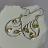 925 Sterling Silver Citrine Earrings Length 1.8 Inch