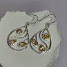 925 Sterling Silver Citrine Earrings Length 1.8 Inch