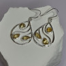 925 Sterling Silver Citrine Earrings Length 1.8 Inch