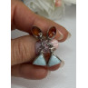 925 Sterling Silver Amber & Larimar Earrings Length 1.30 Inch