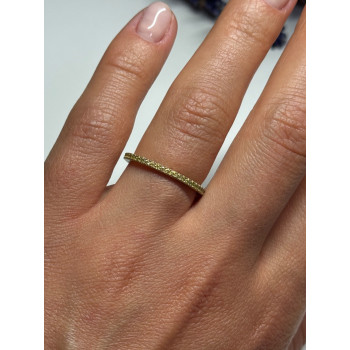 925 Sterling Silver Gold Plated CZ Ring Size 6