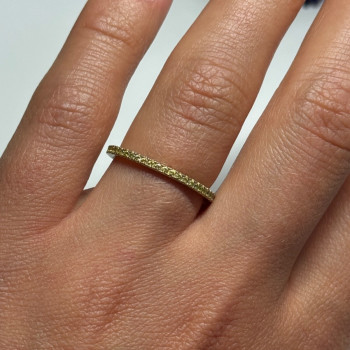 925 Sterling Silver Gold Plated CZ Ring Size 6
