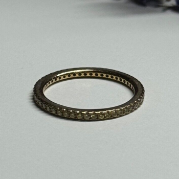 925 Sterling Silver Gold Plated CZ Ring Size 6