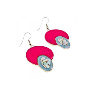 925 Sterling Silver Haliotis & Enamel Earrings