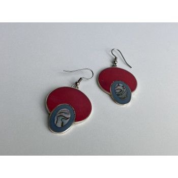 925 Sterling Silver Haliotis & Enamel Earrings
