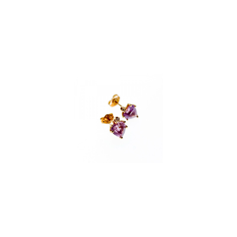 14K YELLOW GOLD AMETHYST & DIAMONDS 